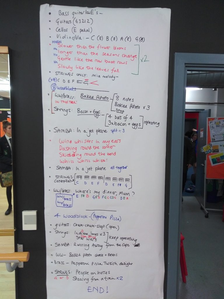 School work with Camerata in the Community